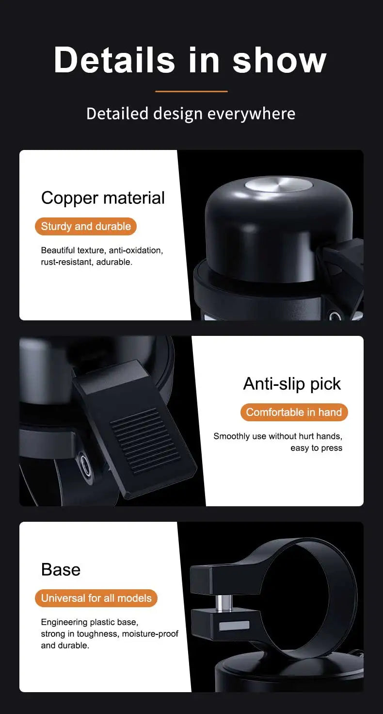 Anti-Theft Copper Bike Bell with MFI Find My Smart Tag