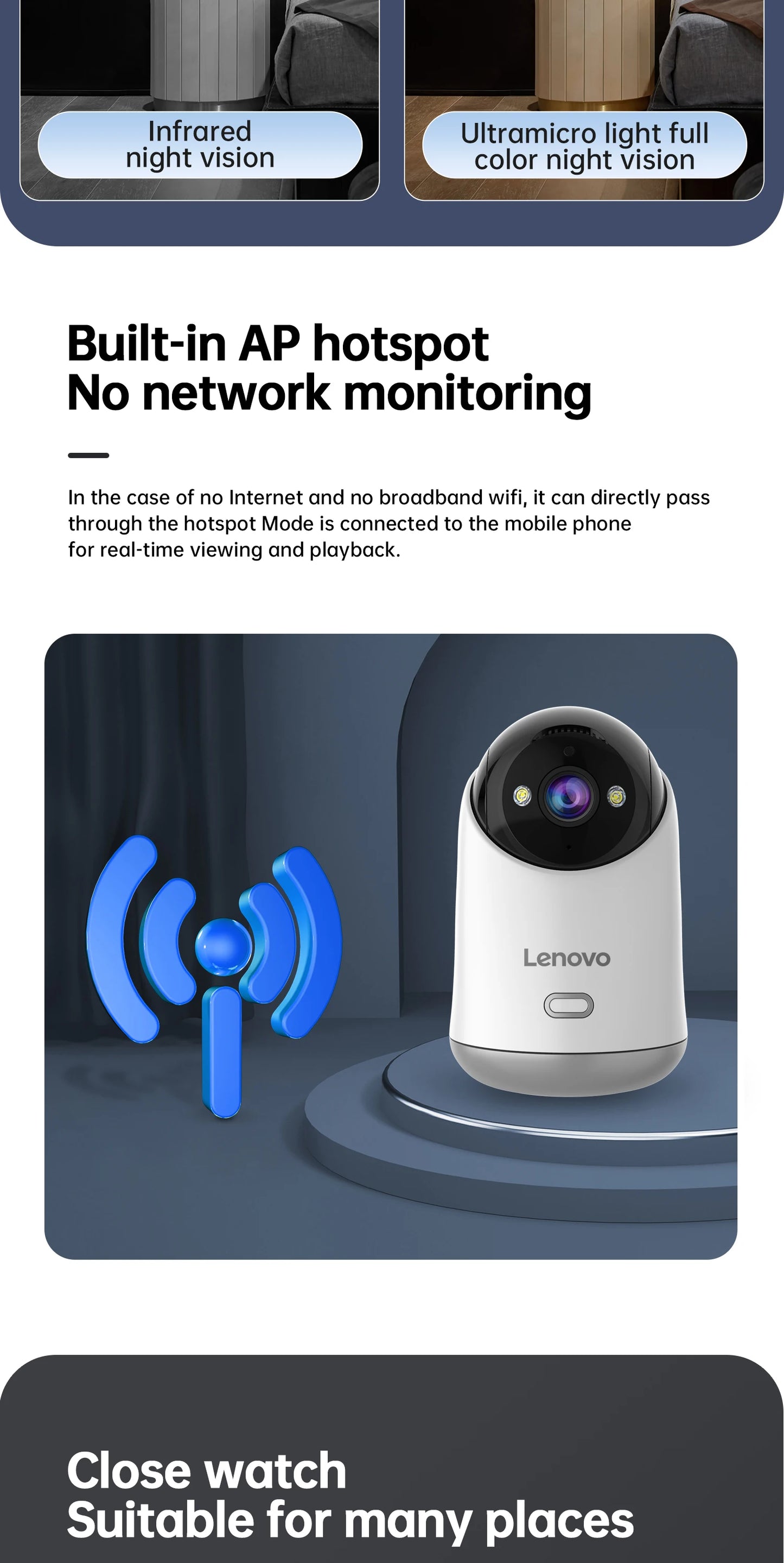 Lenovo 3MP WiFi Smart Camera