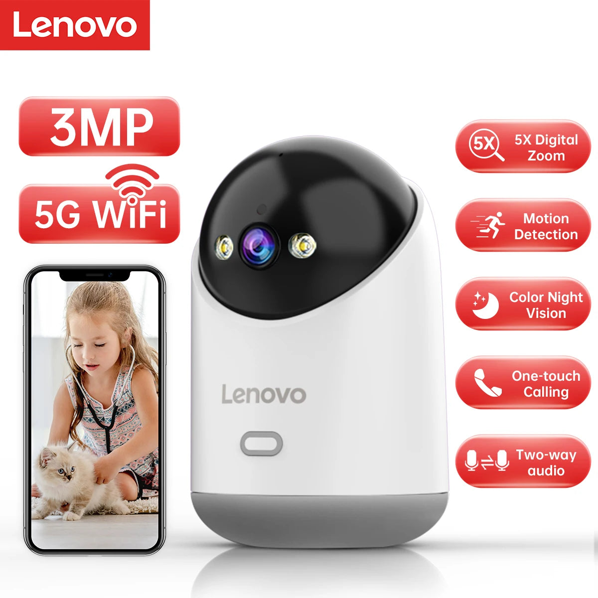 Lenovo 3MP WiFi Smart Camera